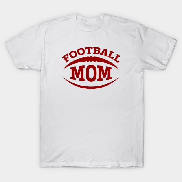 Football Mom (Red) T-Shirt by TeeSwagUniverse